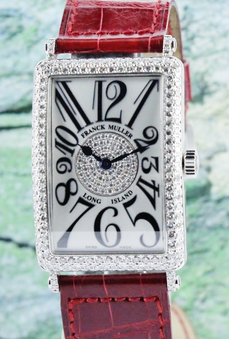 (image for) 100% ORIGINAL FRANCK MULLER 18K WHITE GOLD LONG ISLAND DIAMOND AUTOMATIC WATCH / 1000 SC D 1P